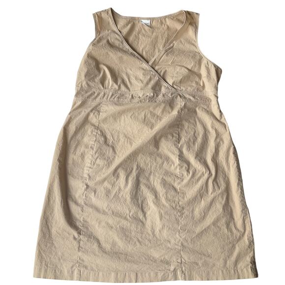 Motherhood Maternity Women’s Sleeveless V-neck Knee Length Dress size L, Beige - Picture 1 of 10